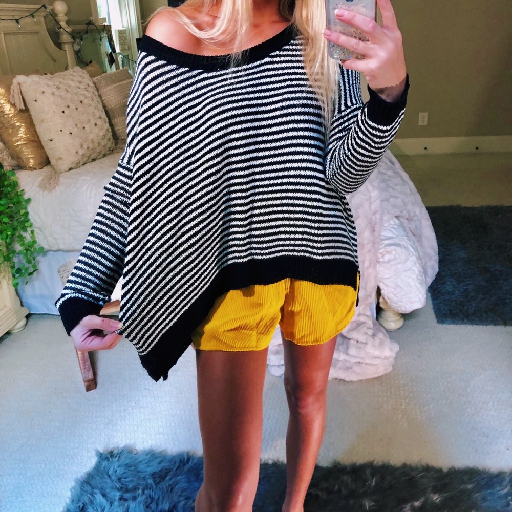 Striped Black and White Women's Sweater By ASTR